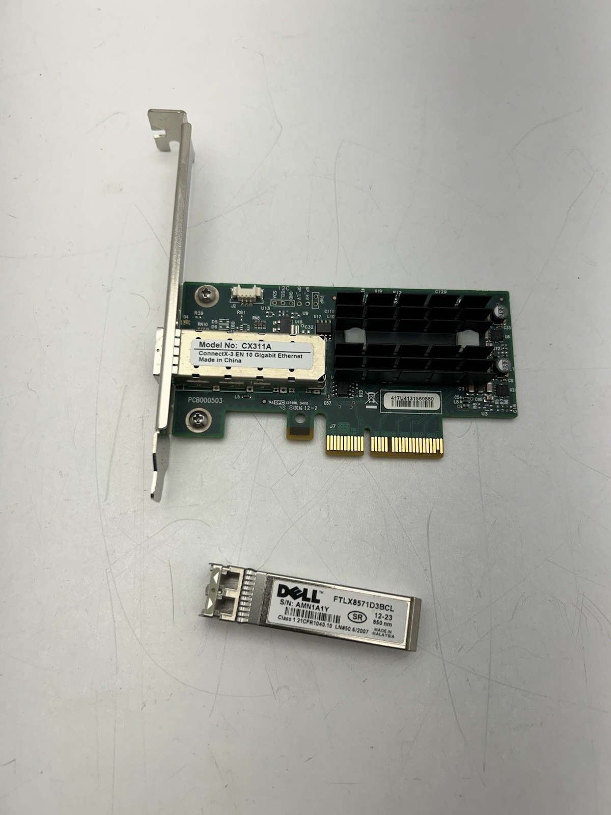 Mellanox MCX311A-XCAT CX311A 10Gb SFP+ ConnectX-3 Full Profile w/SFP Transceiver
