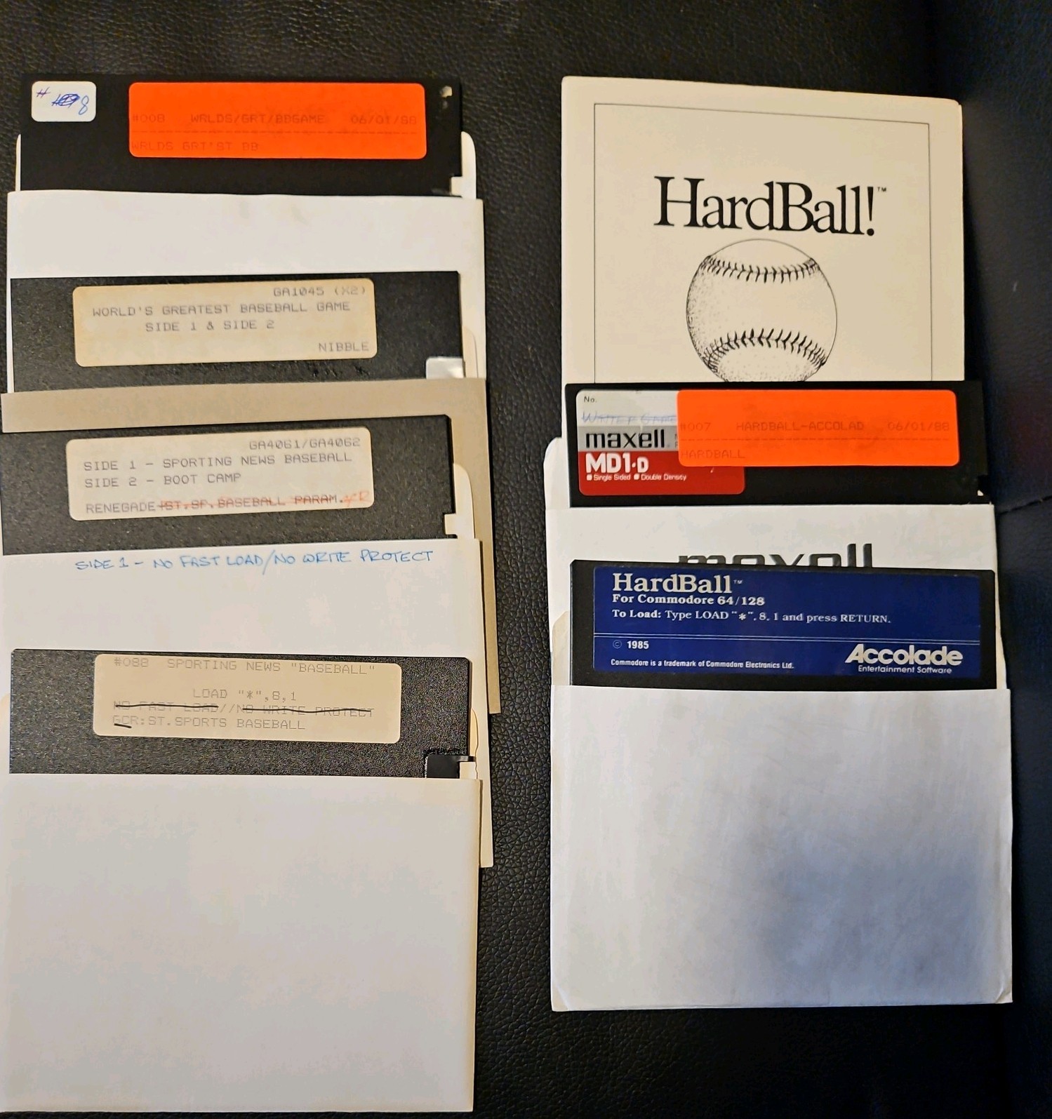 LOT Commodore 64 128 5.25" Floppy Disk Games Software for Retro VTG Baseball