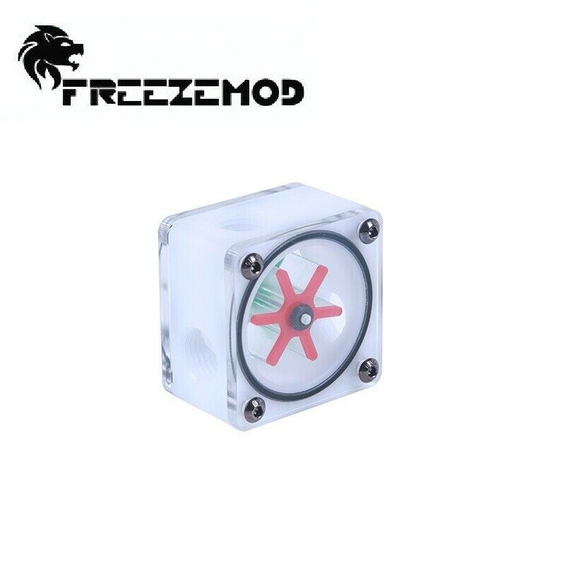 FreezeMod G1/4 Thread 3 WAY Splitters Indicator Flow Meter Water Cooling White