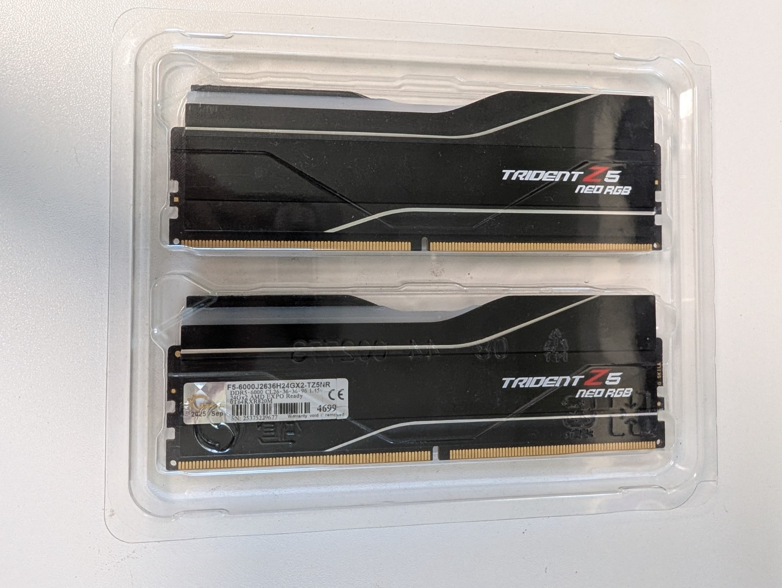 G.SKILL Trident Z5 Neo RGB 48GB 2x24GB DDR5 6000 CL26 AMD EXPO Desktop RAM