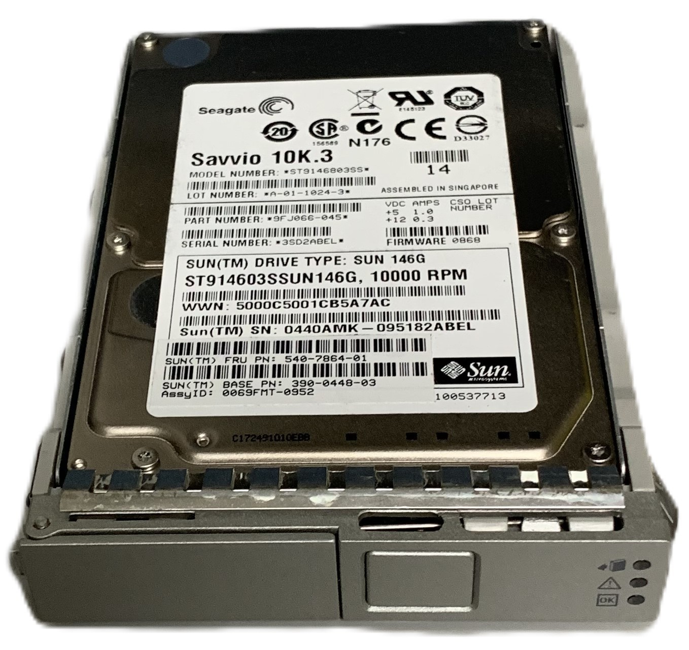Sun  146GB 10K 2.5'' SAS HDD 540-7864