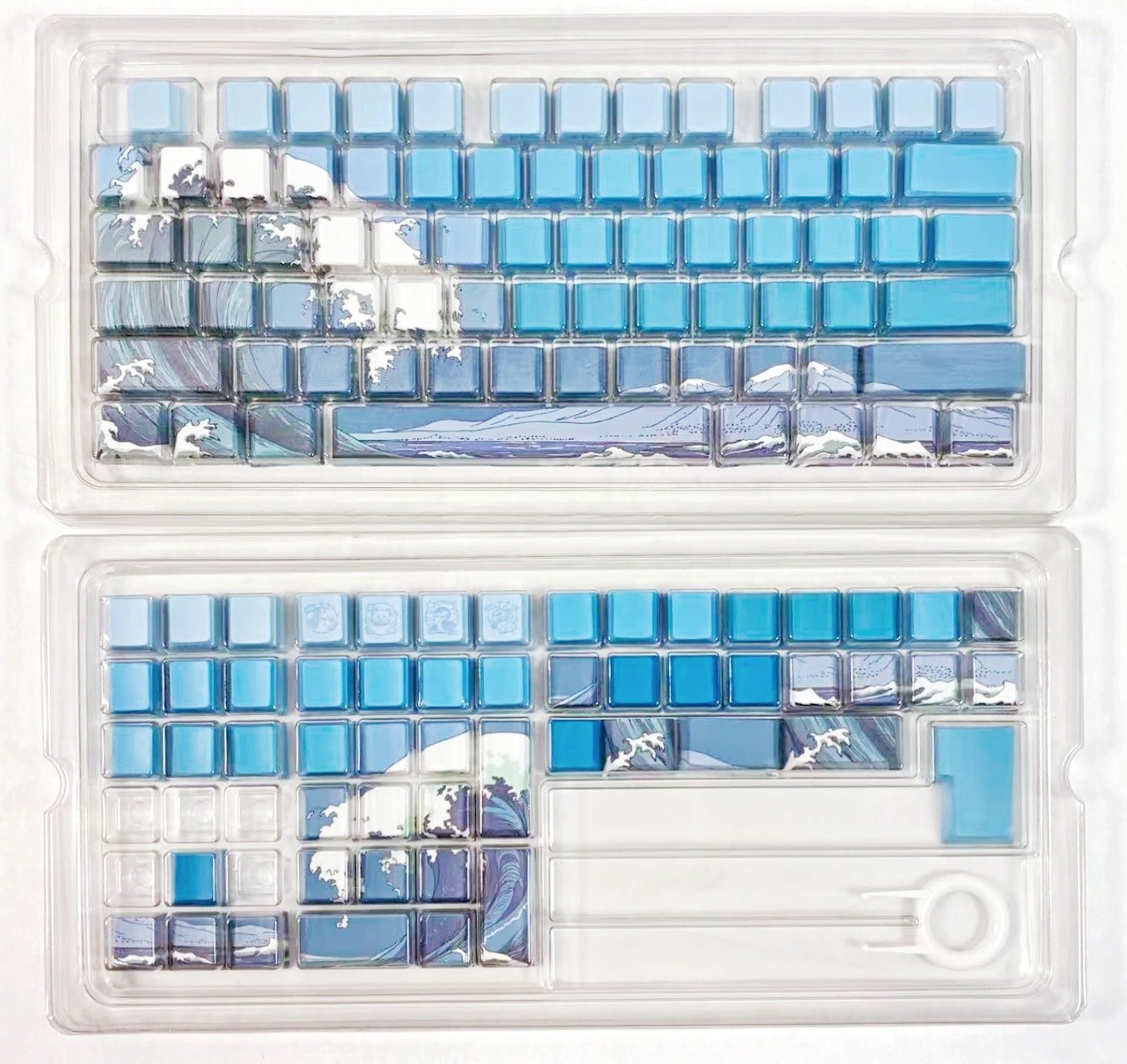 Japanese Ukiyo-e Ocean 129 PBT Keycap Set Cherry Profile Side Print MX Keycaps