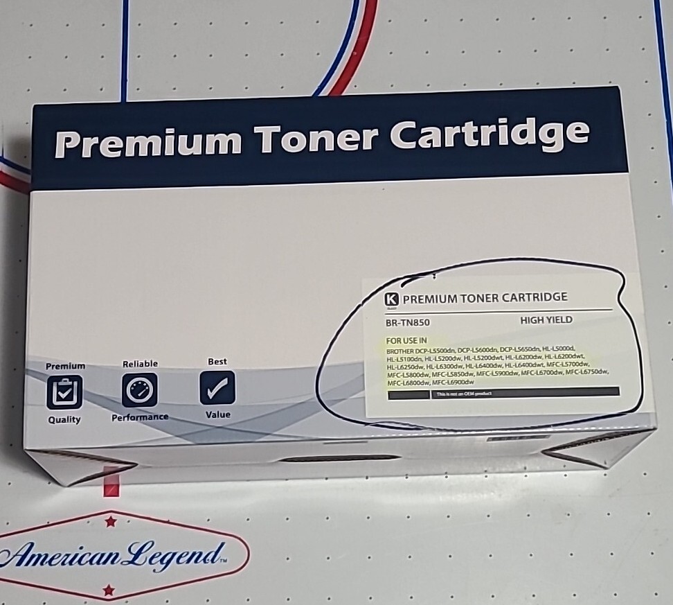 K Black TN-850 Premium Toner Cartridge 