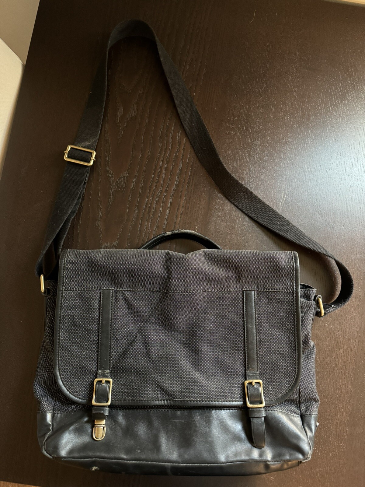Fossil Commuter Evan Messenger Charcoal Gray Laptop Computer Bag - SBG1197016