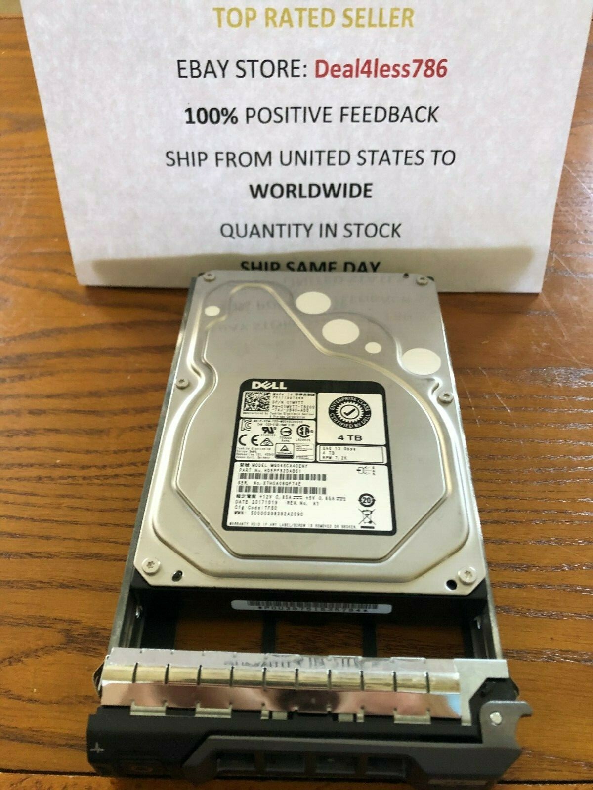 0F9W8/1MVTT/5JH5X/HNX0W/TX8WW-DELL 4TB 7.2K-DELL 4TB 7.2K SAS 3.5" 12Gb/s 13G HD