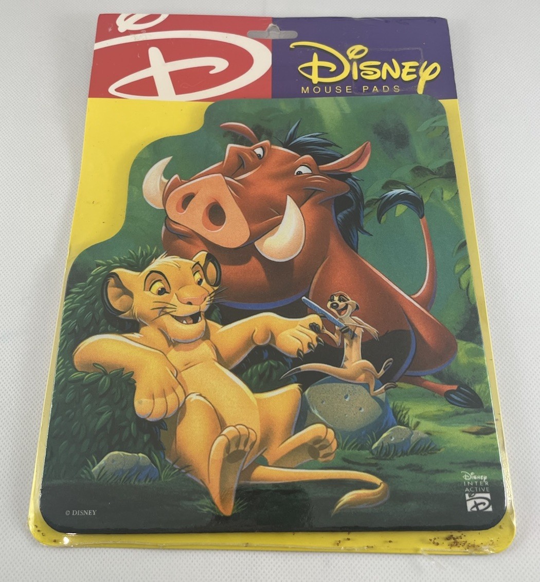 Vintage Disney The Lion King Computer Mouse Pad Timon Pumbaa Simba