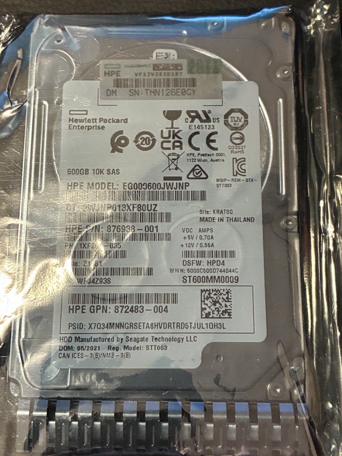 New SEALED HPE EG000600JWJNP ST600MM0009 600GB 2.5" 12G SAS 10K SFF HDD