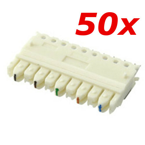 50 Pack - CAT5e 110 Wiring Connecting Punch Down Block Clips Wafers 5 Pair