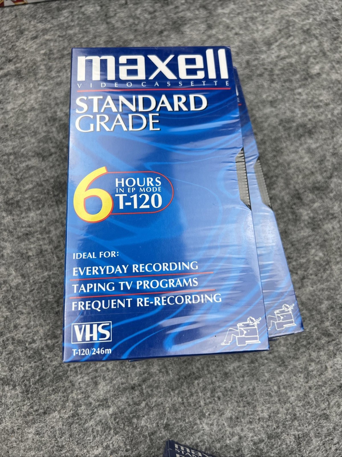 Maxell VHS T-120 Standard Grade 6 Hour EP Blank Videocassette Lot of 5 Tapes