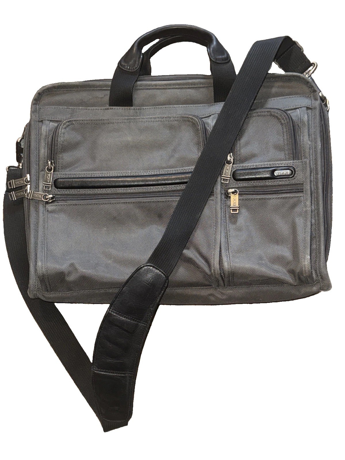 Tumi # 25114GYOP Laptop/Brief Bag Ballistic Dark Gray Nylon W/ Shoulder Strap