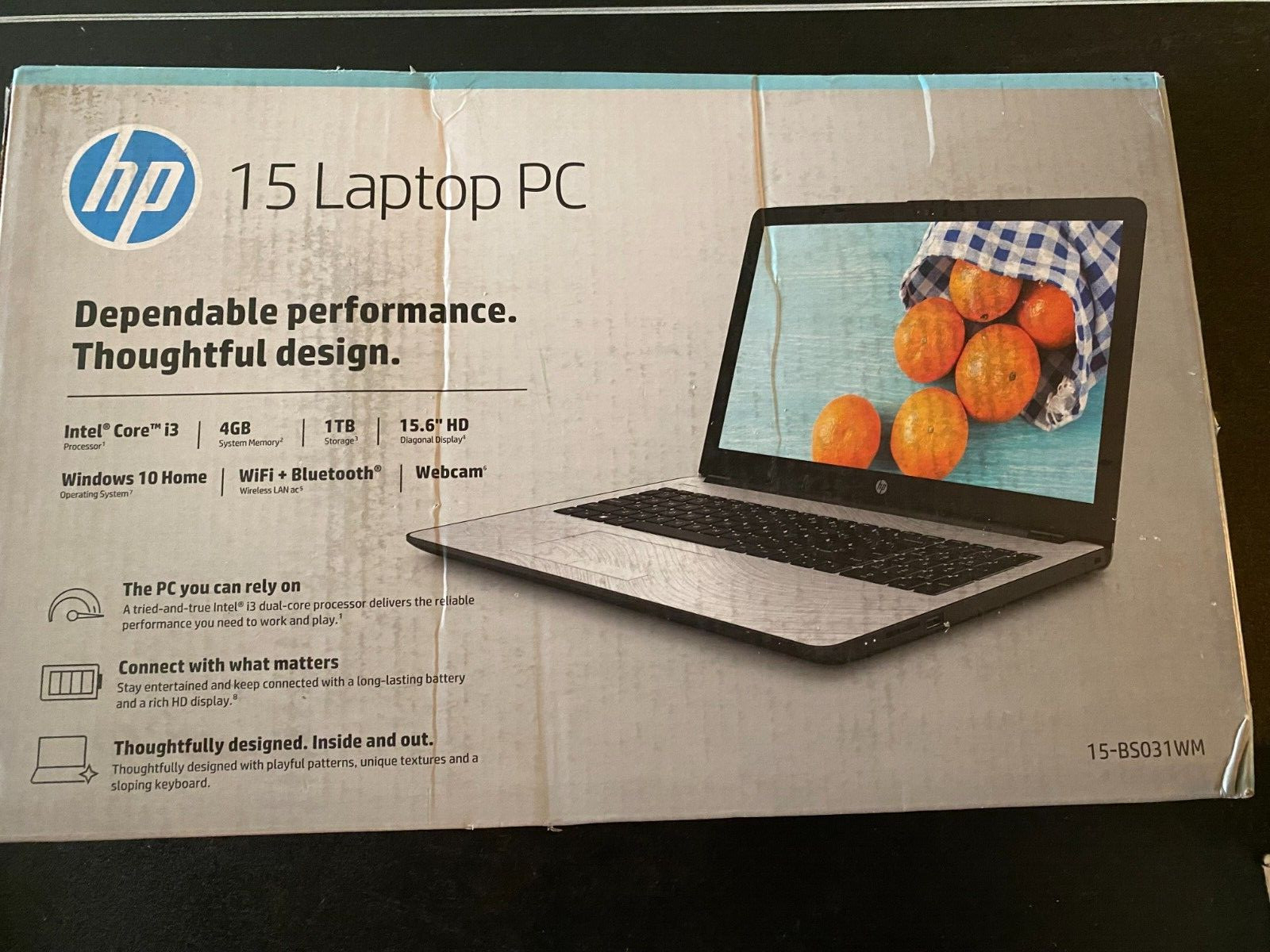 HP 15-bs031wm 15.6" Core i3 7100U 2.40ghz 4gb 1tb laptop