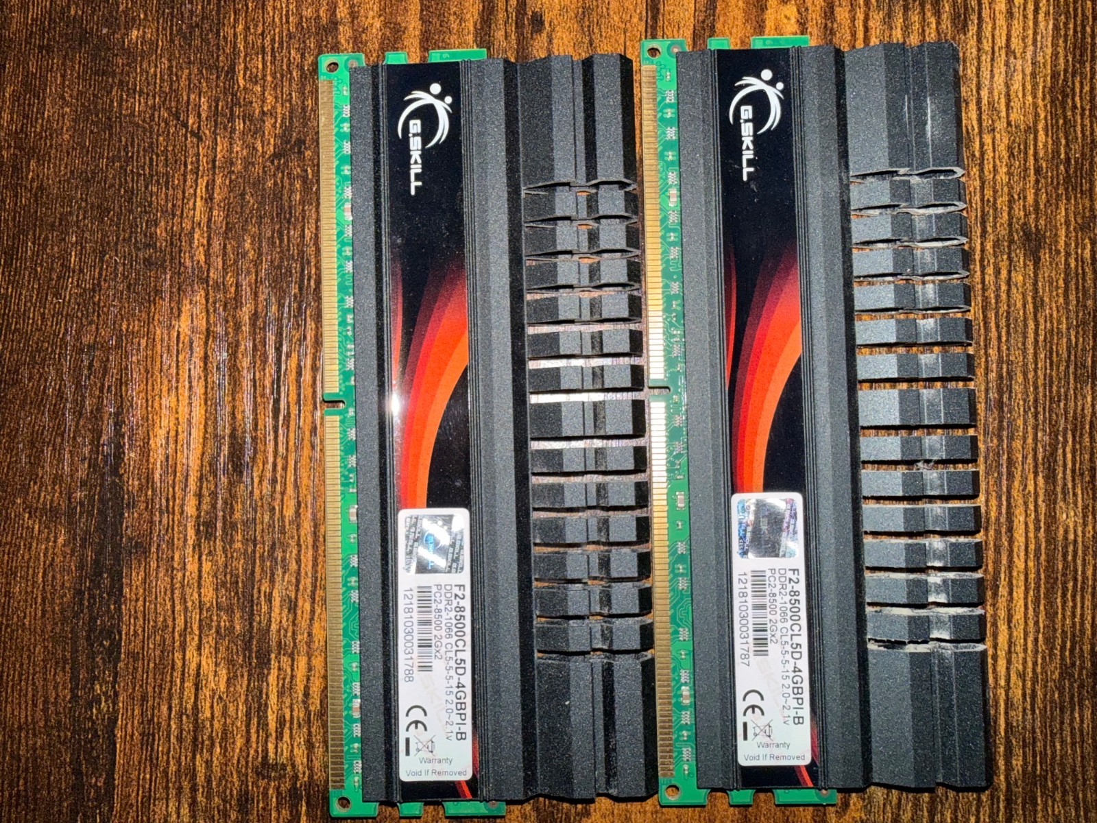 G.SKILL PI 4GB (2x2GB) DDR2-1066 PC2-8500 CL5 F2-8500CL5D-4GBPI-B Used O/C RAM