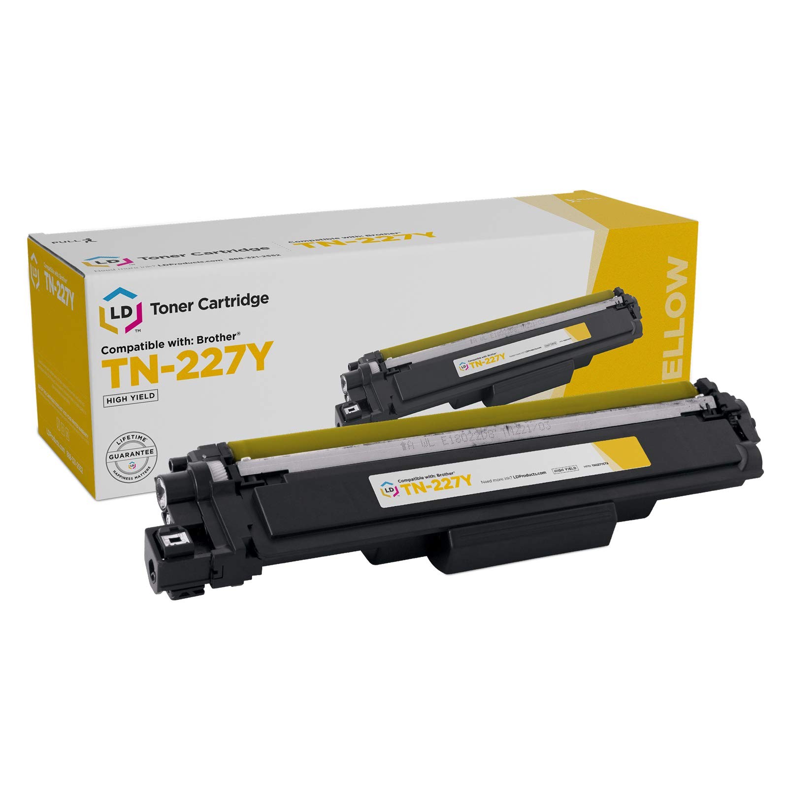 LD Compatible Brother TN-227Y High Yield Yellow Toner Cartridge (with Chip)
