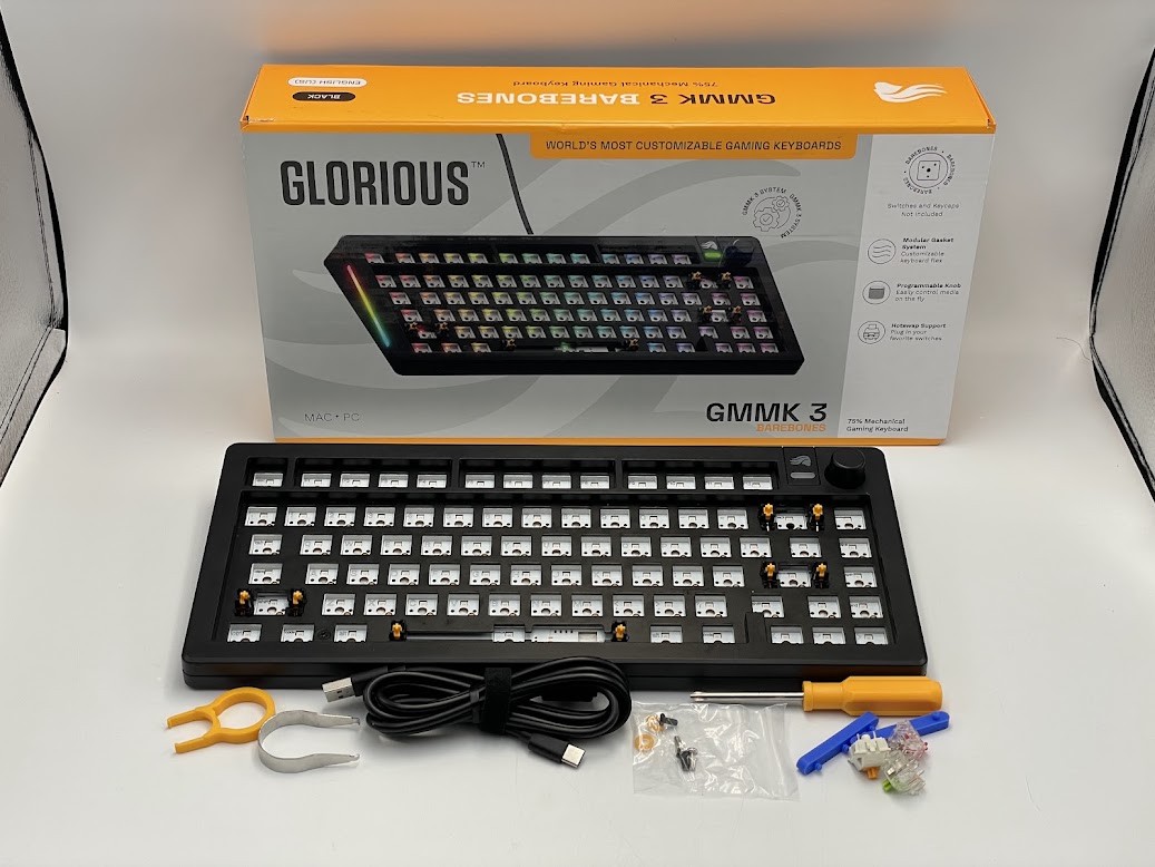 Glorious GMMK 3 75% Barebones RGB Wired Gaming Keyboard - Black