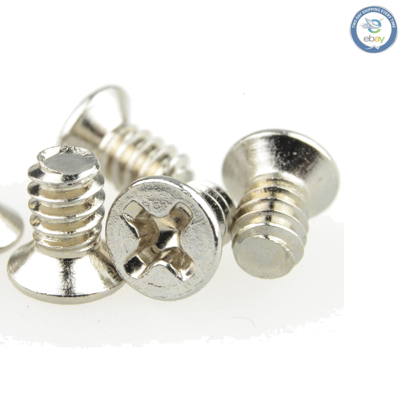 Durable Nickel-Plated 1/4" Flat Head Screws - Pack of 50 for Reliable Mounting