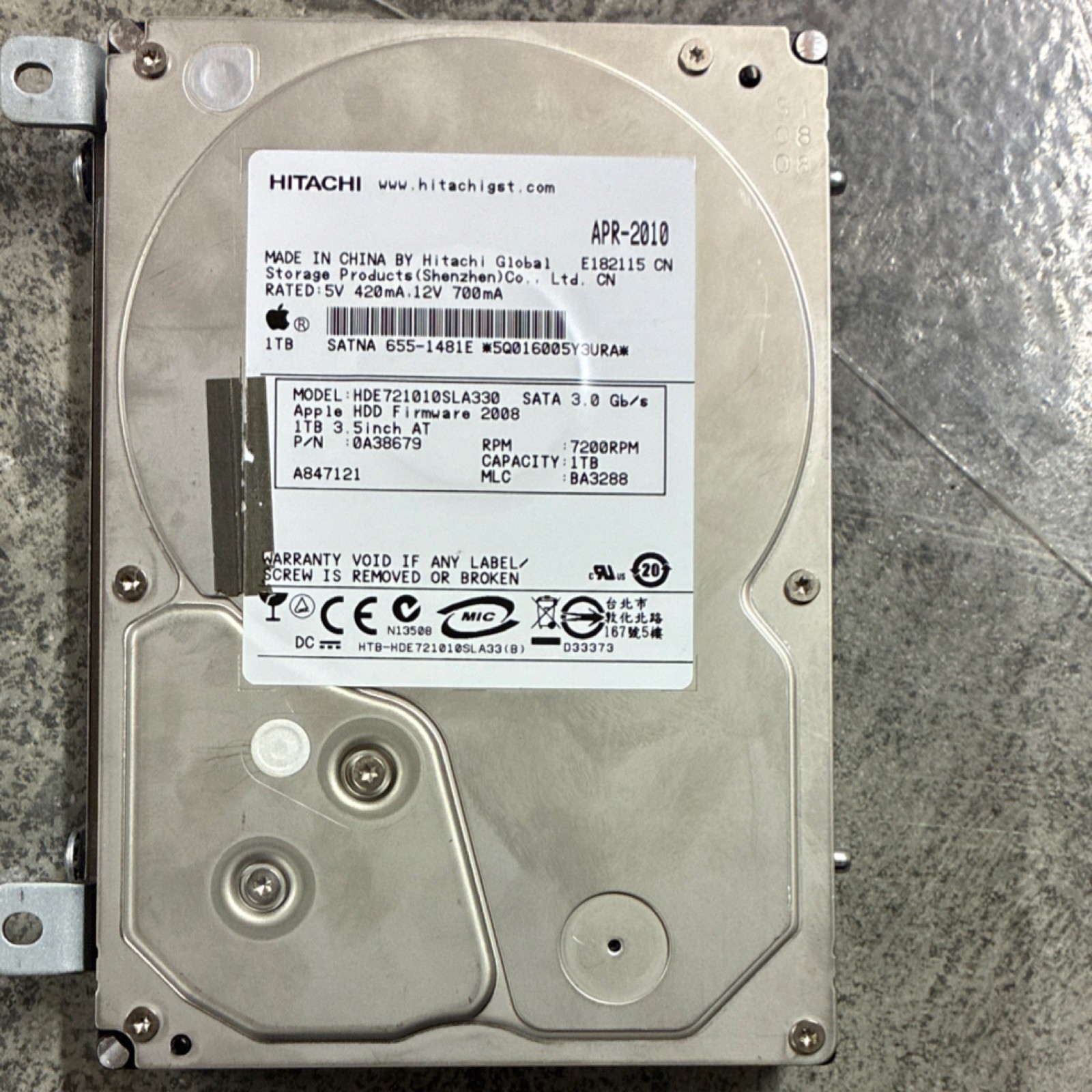 Hitachi Deskstar HDE721010SLA330 1TB 3.5in SATA 3.0Gb/s 7200RPM 32MB