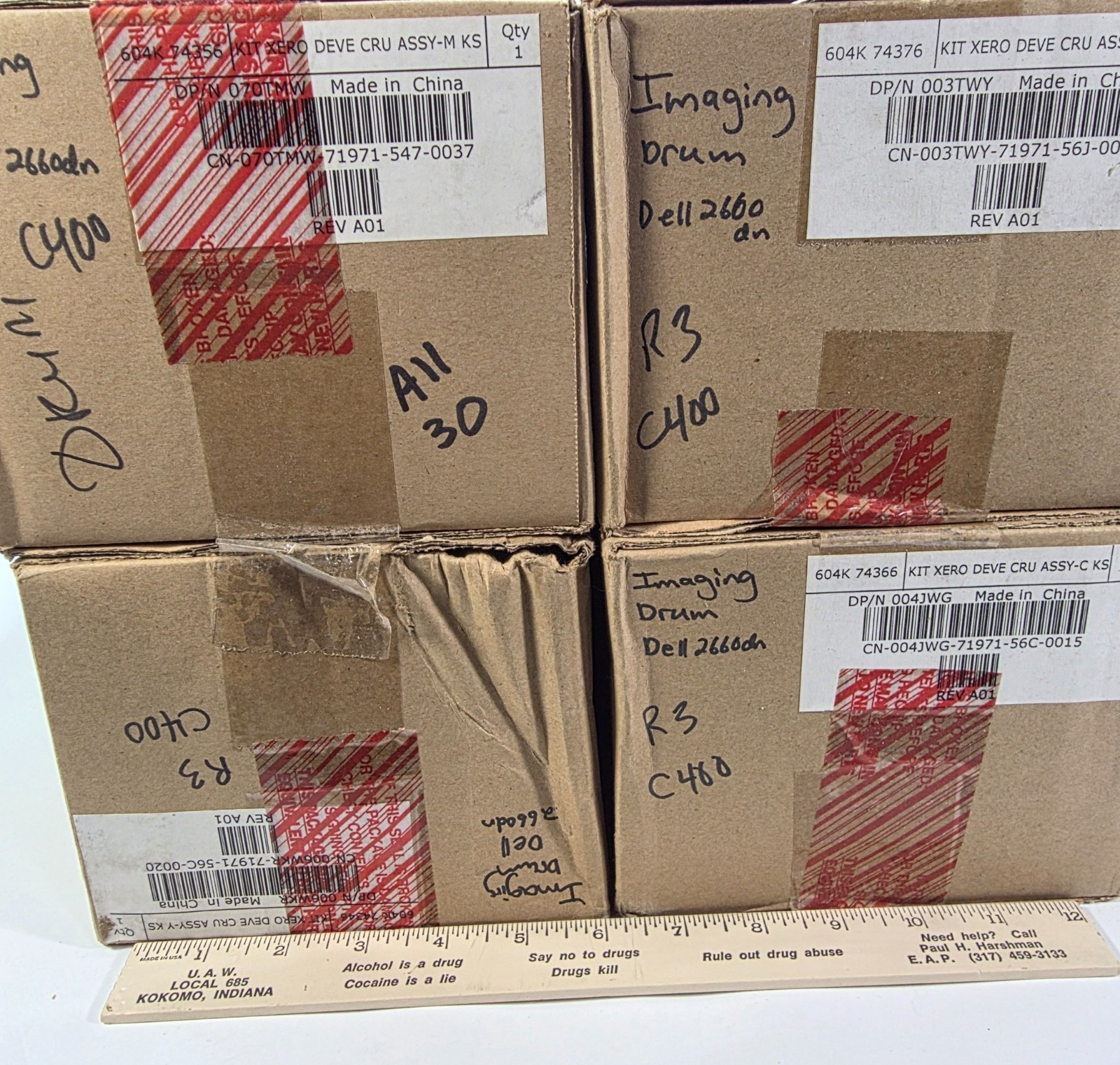 Genuine Dell Imaging Drum Set 4-Pack 03TWY 04JWG 70TMW 06WKR C2660 C3760