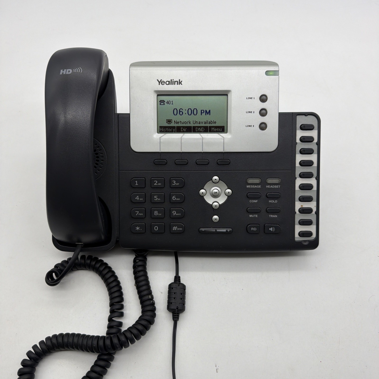 Yealink SIP-T26P IP VOIP phone power supply adapter 3 line HD 10 DSS 4 soft keys