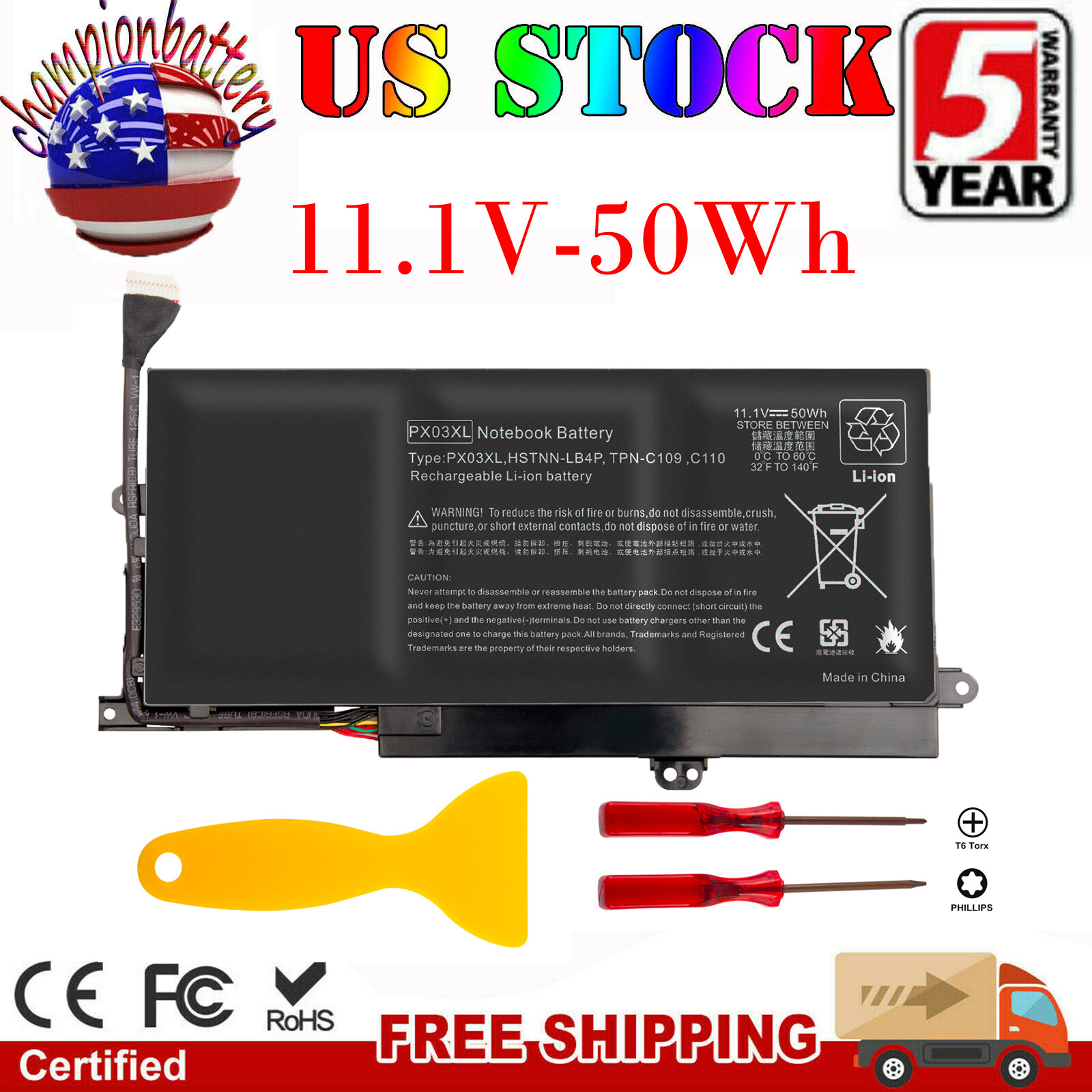 PX03XL Battery for HP Envy 14 Touchsmart M6 M6-k Sleekbook 715050-001 Notebook 
