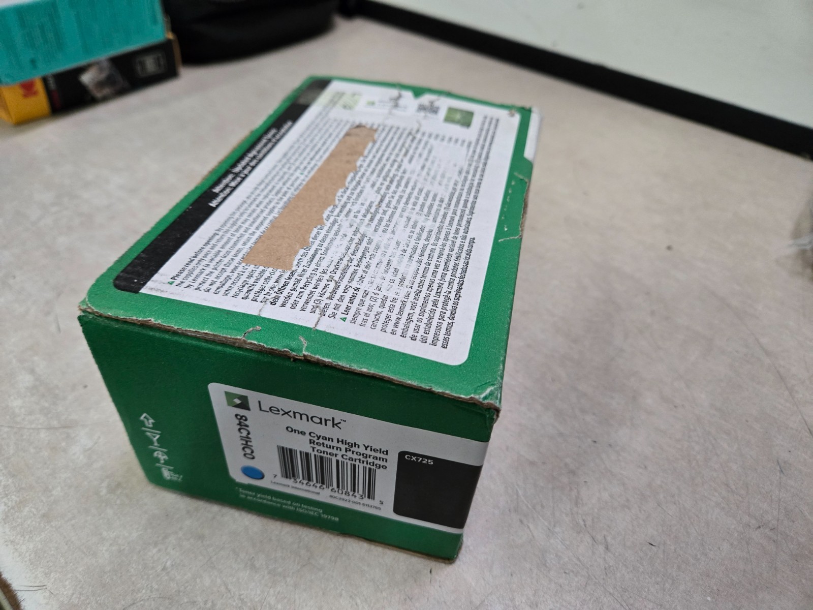 Lexmark CX 725 84C1HC0 High Yield Cyan Toner Genuine SEALED