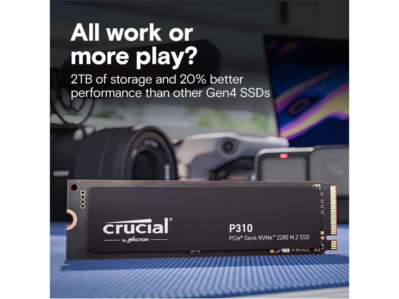 P310 2TB 2280 PCIe Gen4 3D NAND NVMe M.2 SSD - Up to 7,100 MB/s - Shift Crucial