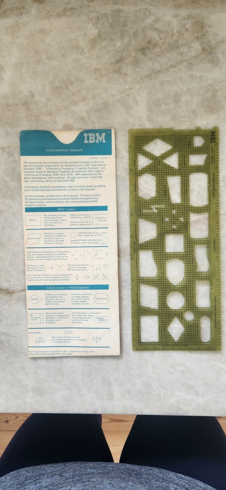 Vintage IBM Flowcharting Template GX20-8020-1 with Original Reference Sleeve