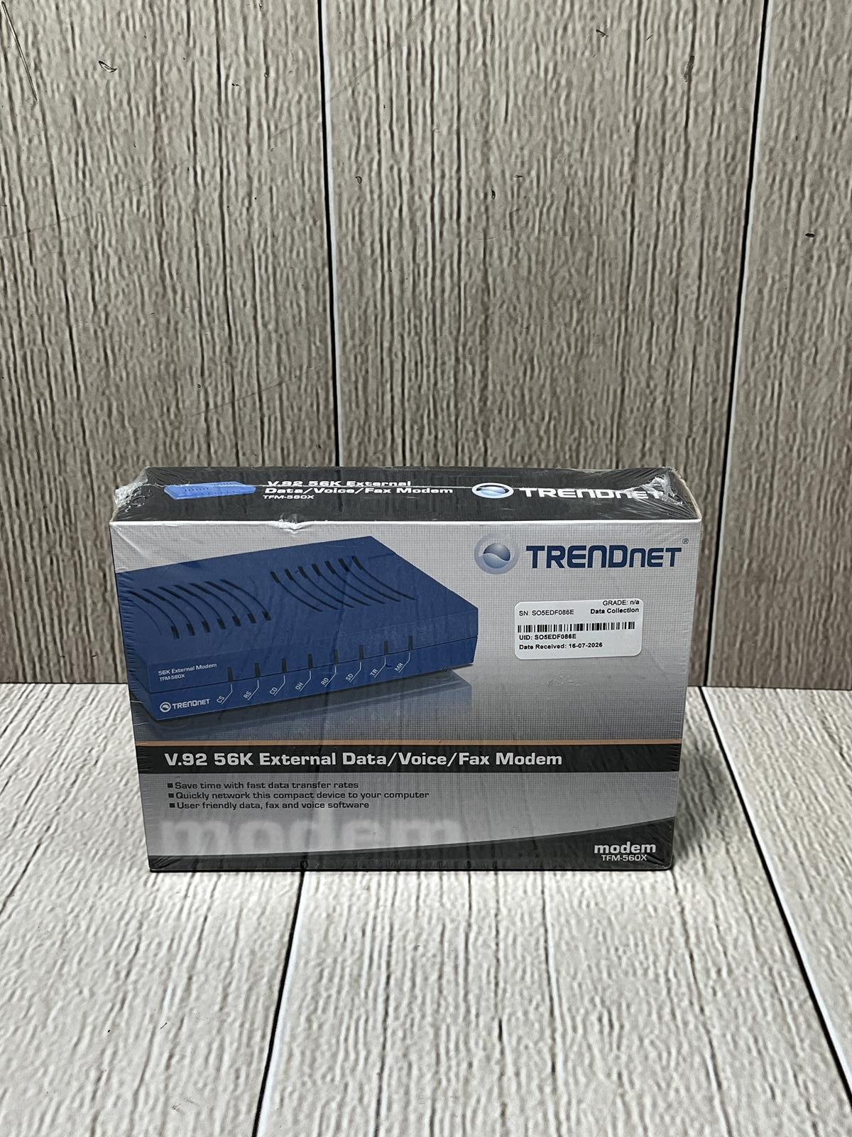TRENDNET TFM-560X V.92 56K External Data Voice Fax Modem