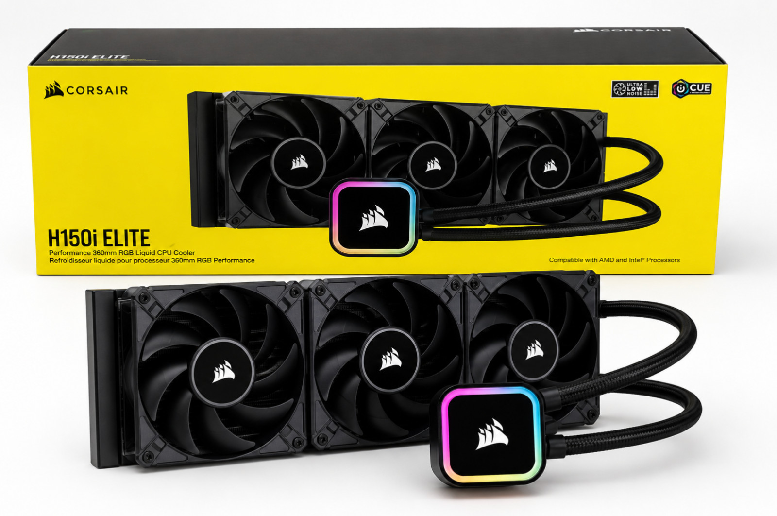 Corsair H150i ELITE 360mm RGB AIO CPU Liquid Cooler CW-9060060-WW [Open Box]