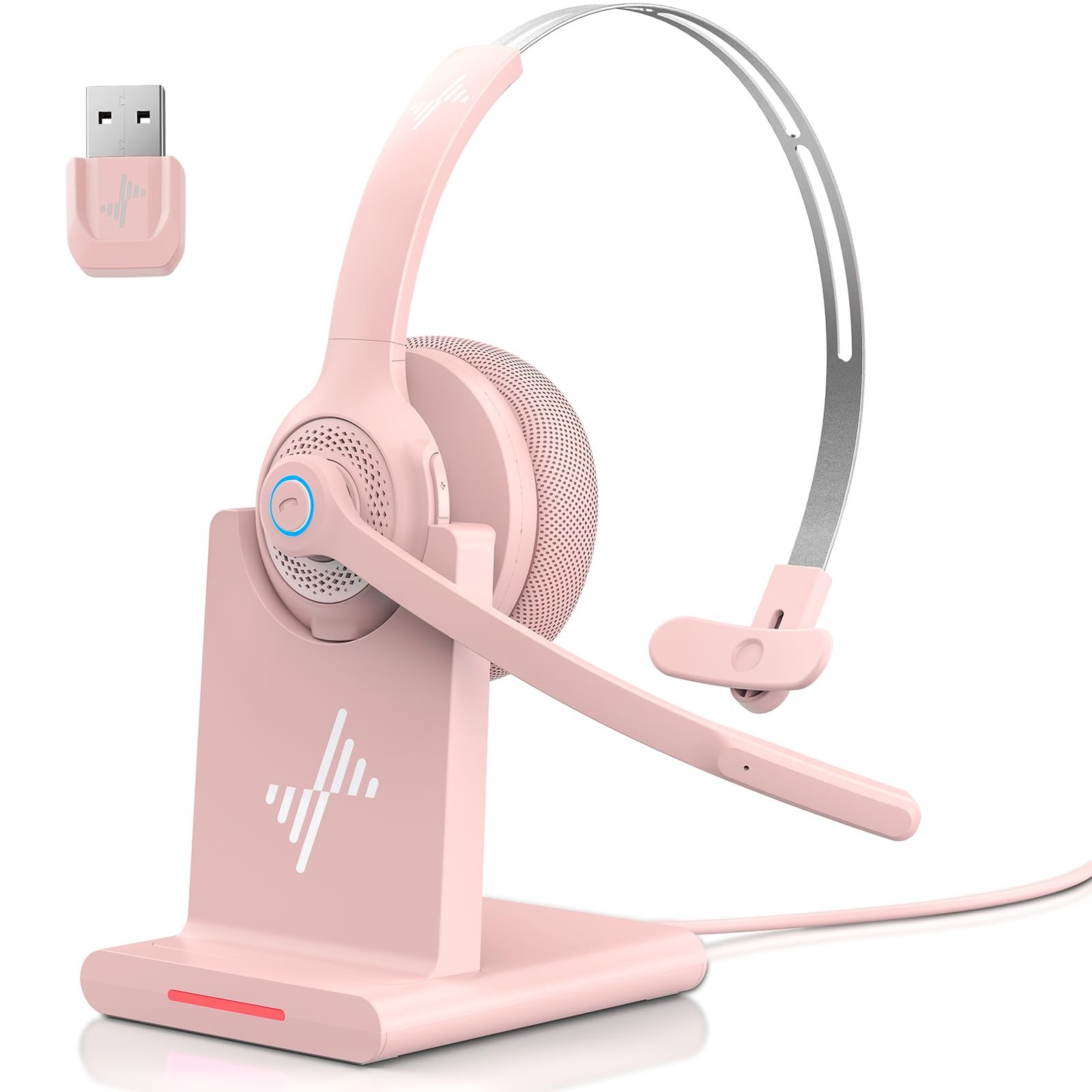 Bluetooth 5.2 Wireless Headset with Mic - Noise Reduction, Clear Calls, Comfort