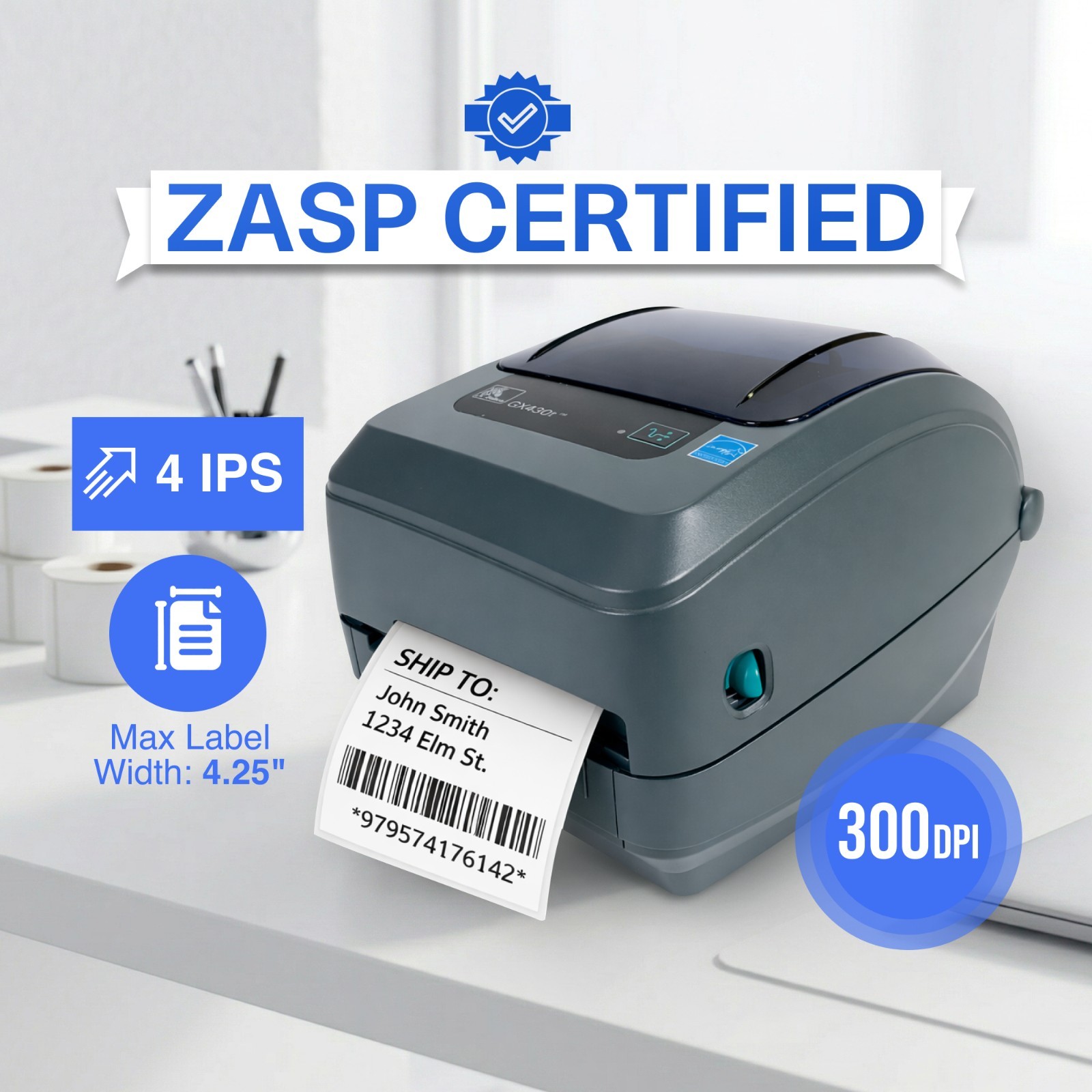 ZASP Sertified ⚡ Zebra GX430T Thermal Transfer Label Printer USB Serial 300dpi