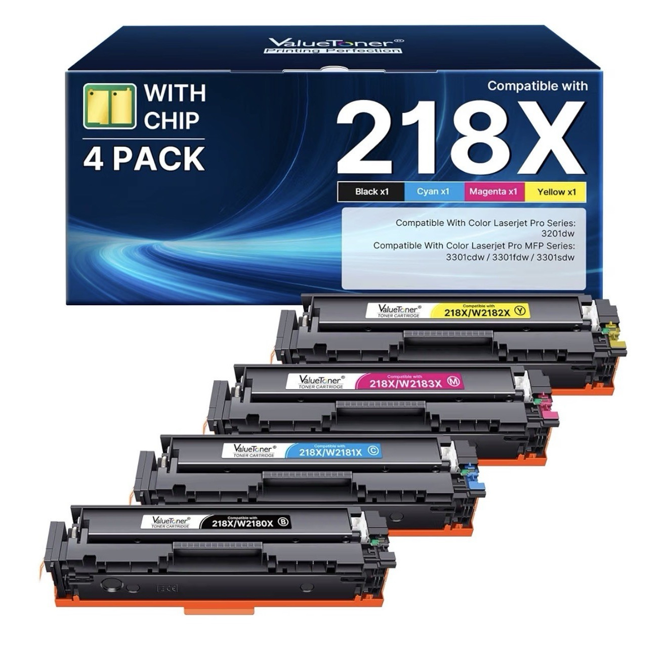 218A 218X Toner Compatible for HP 218X Toner Cartridges 4 Pack High Yield