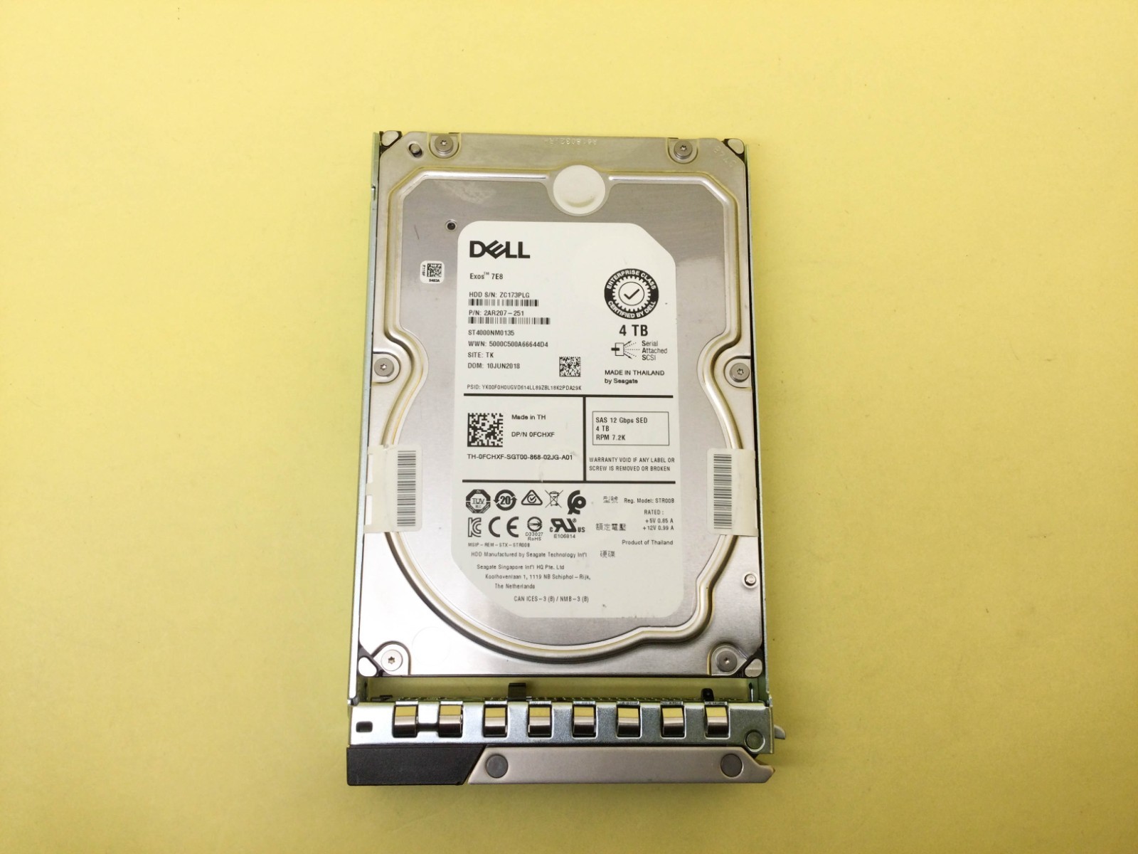 FCHXF DELL 4TB 7.2K SAS 12Gb/s ENTERPRISE SED 3.5in HDD 0FCHXF ST4000NM0135