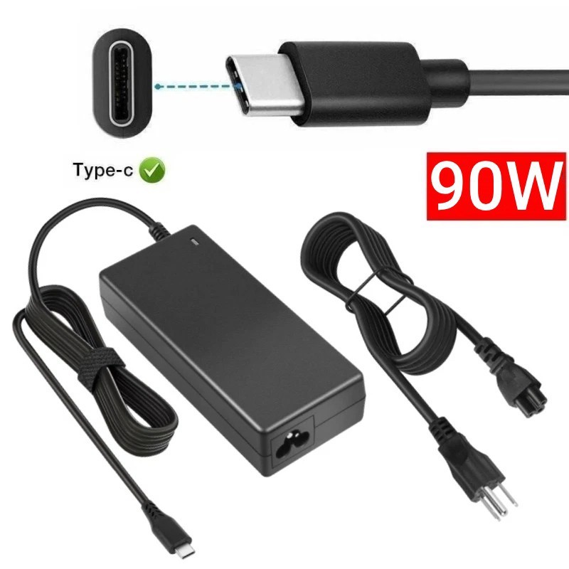 Universal 90W USB-C Power Supply Adapter Charger for 65W 45W Laptop Notebook