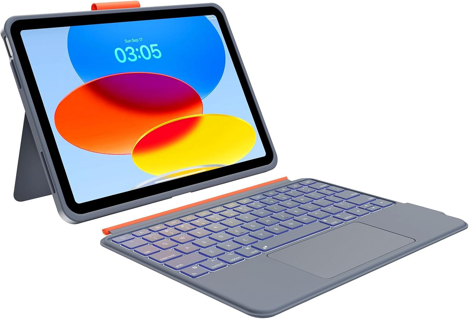 Case with Keyboard Compatible for iPad 10th Generation: Bluetooth Grey 
