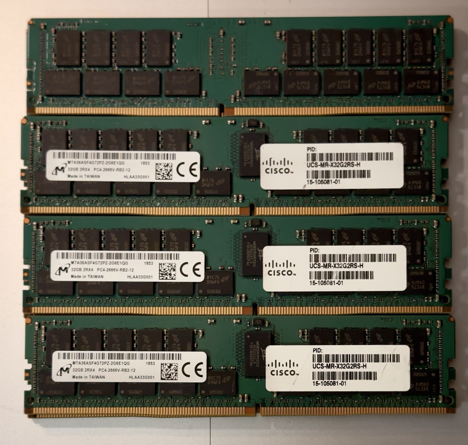 (LOT of 8) Samsung 32GB 2Rx4 PC4-2666V-RB2-12 DDR4 Cisco Server RAM Tested 100%