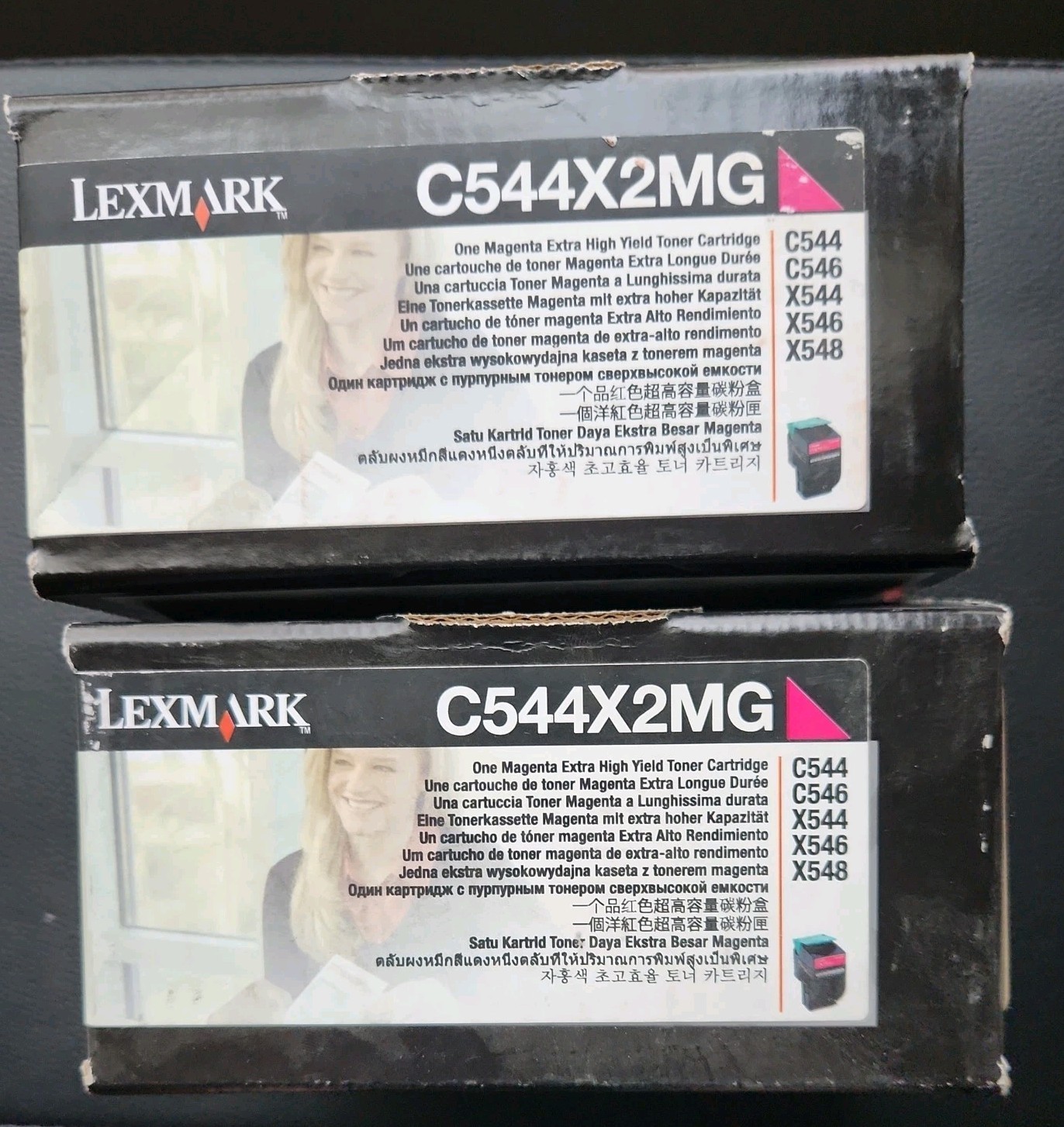 X2 LOT SEALED Genuine Lexmark C544X1MG Magenta Toner Cartridge Extra High Yield