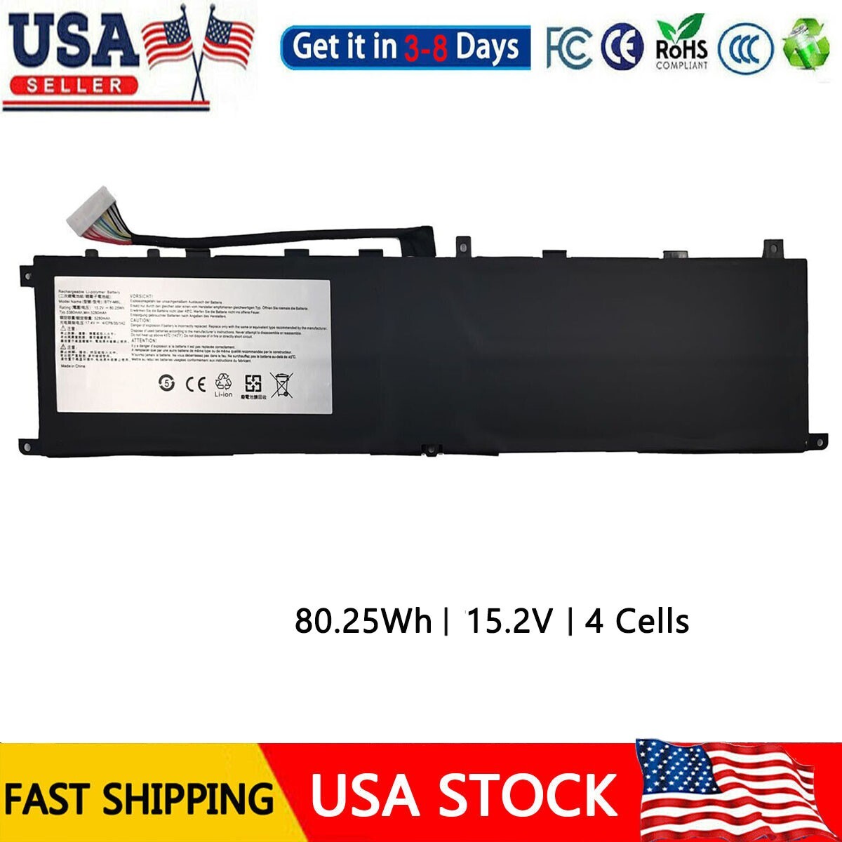 BTY-M6L Battery for MSI GS65 GS75 Stealth Thin8SE 8SF 8SG 9SD 9SE 9SG Modern 8RC