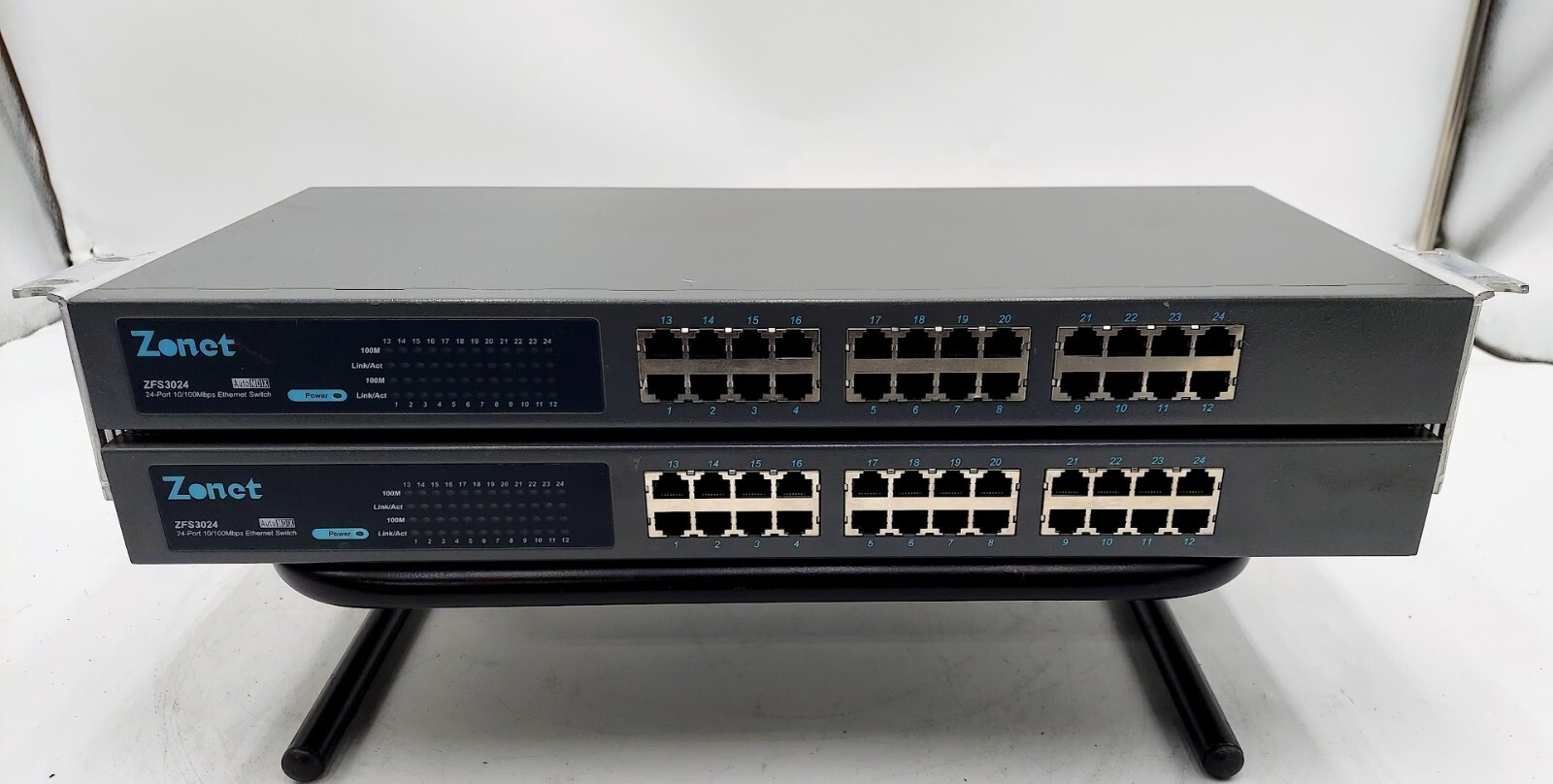 LOT OF 2 Zonet - ZFS3024 (24 Port 10/100 Mbps) Ethernet Switch