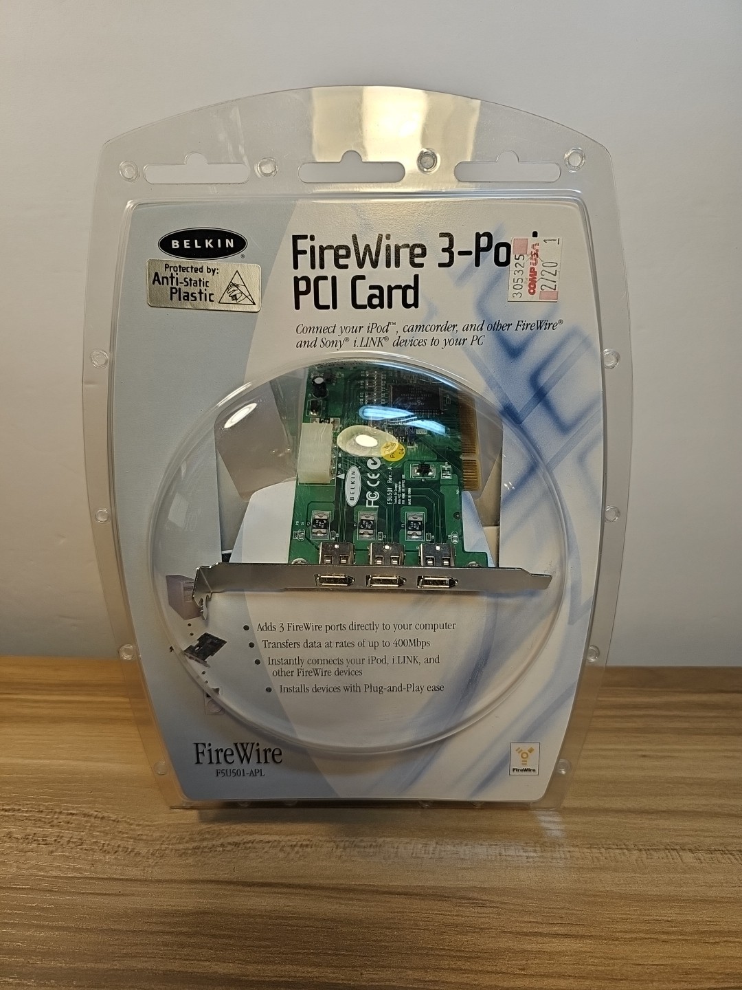 Belkin F5U501-apl FireWire Card , 3-Port, PCI
