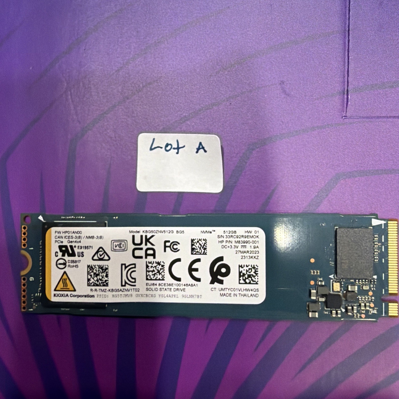 Genuine Kioxia Lot A - 512GB BG5 NVMe Gen4x4 80mm SSD 98% Health