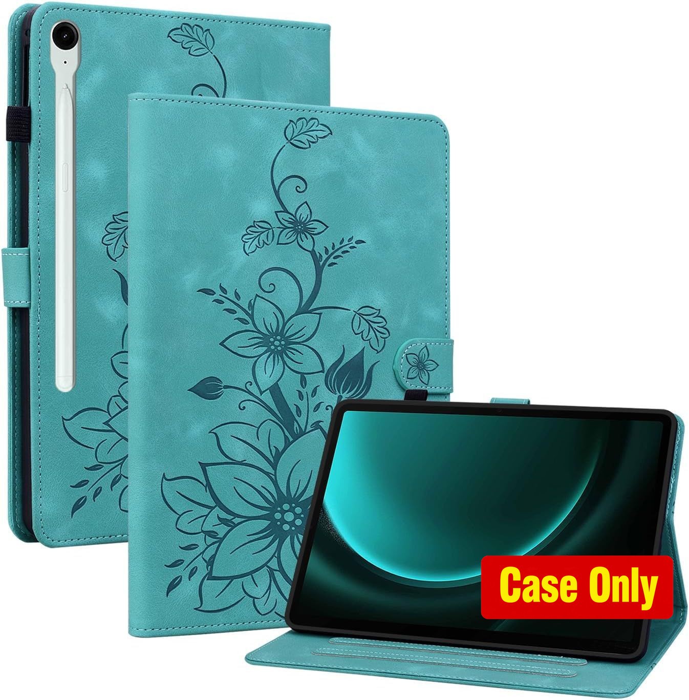 Premium Green PU Leather Case for Galaxy Tab S10 FE 10.9" with S Pen Holder