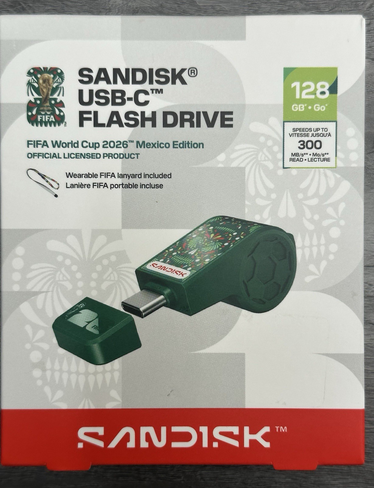 128GB USB-C Flash Drive 300MB/s FIFA World Cup 2026 MEXICO  Edition -128G