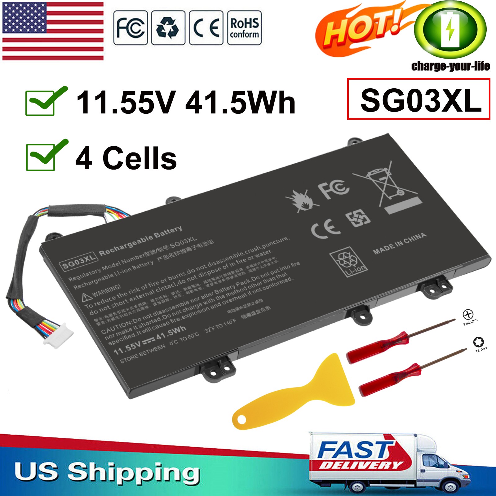 NEW SG03XL Battery For HP Envy M7-U M7-U009DX M7-U010DX DHSTNN-LB7F 849315-850