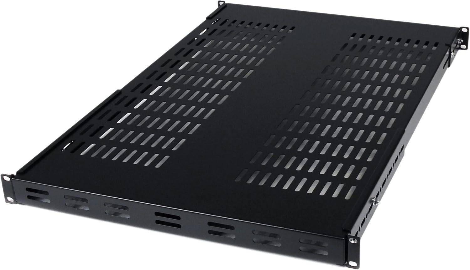 1U Adjustable Vented Server Rack Mount Shelf - 175Lbs - 19.5 to 38In Adjustable 