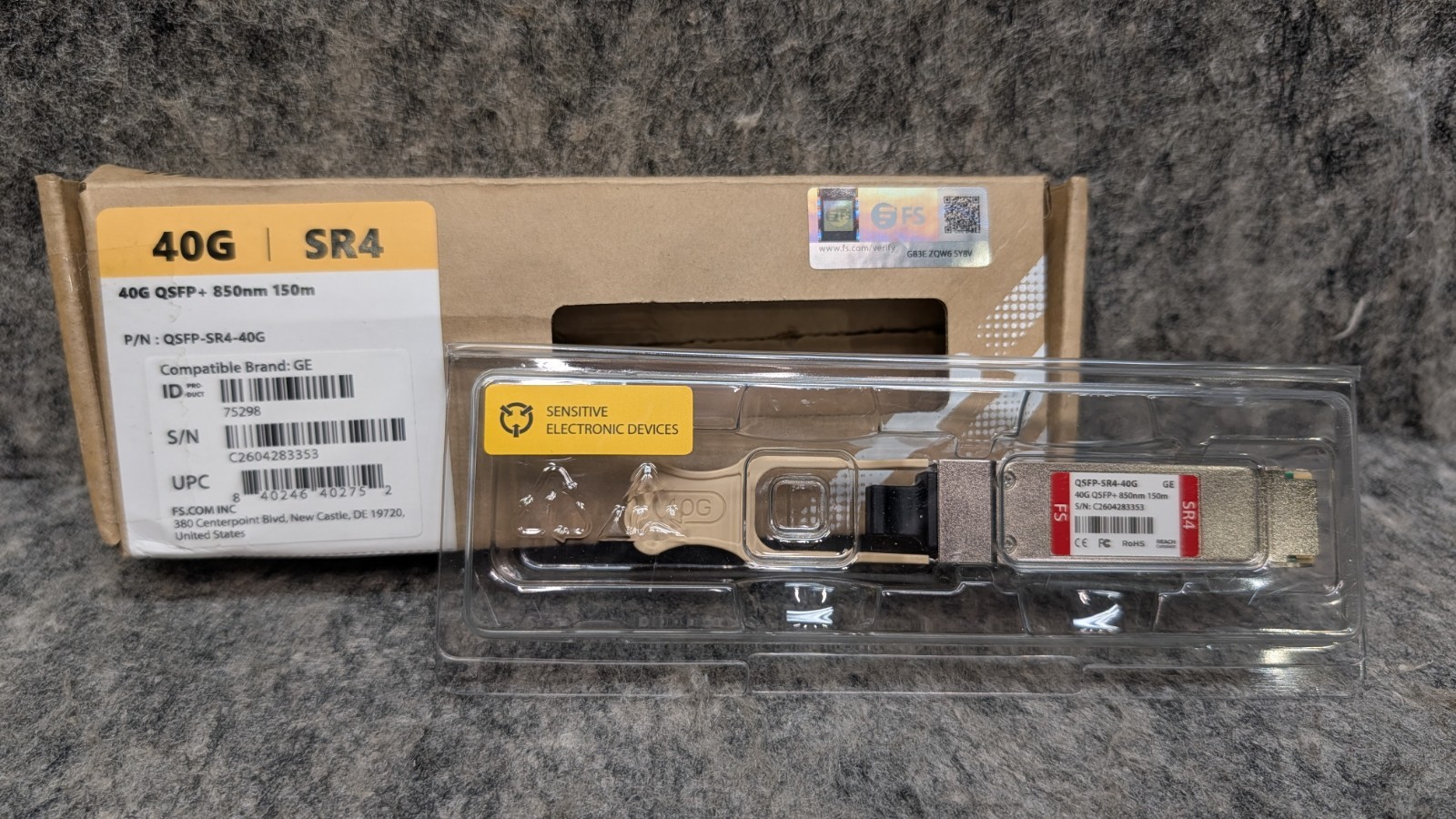 FS 40G QSFP-SR4-40G 850nm 150m Transceiver Module 🔥New🔥