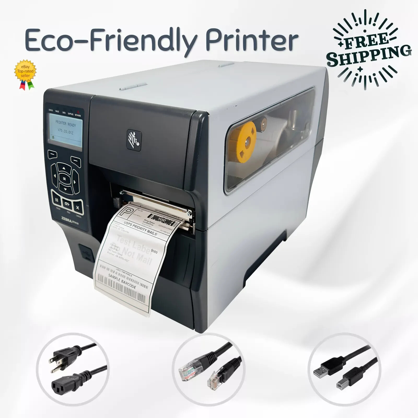 Zebra ZT410 Thermal Transfer Barcode Label Printer 203 DPI USB + 1 Year Warranty