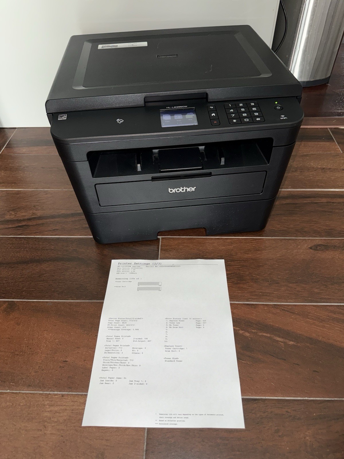 Brother HL-L2395DW Series All-in-One Monochrome Laser Printer Only 700 Pg Print