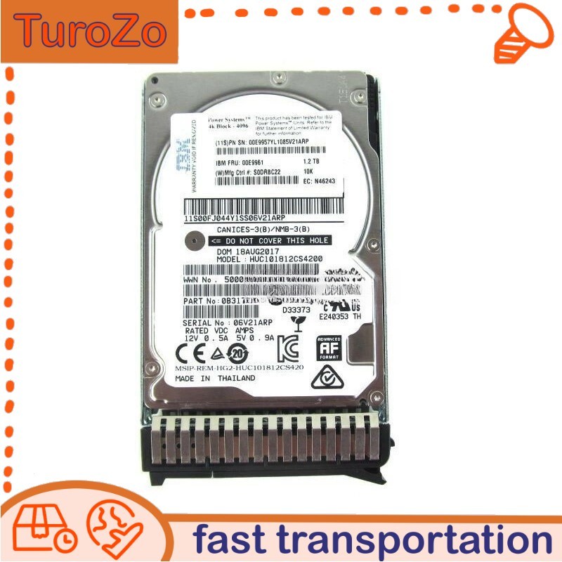 NEW IBM 00E9961 00E9957 1.2TB 10K 2.5'' 12Gbs SAS P8 Power8 Hard Drive HDD