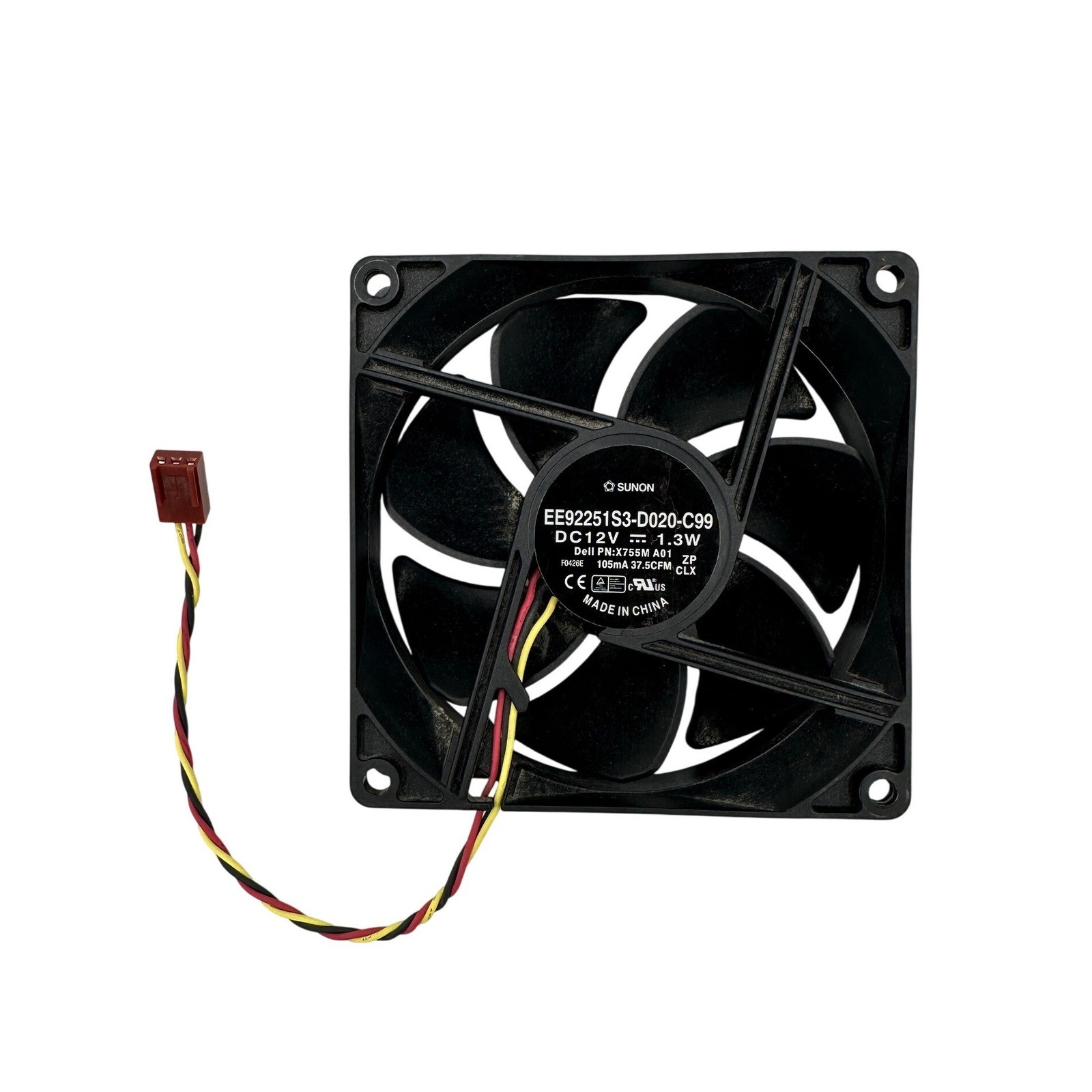 Sunon EE92251S3-D020-C99 Case Fan Dell X755M 92mm 12V 1.3W Excellent Black