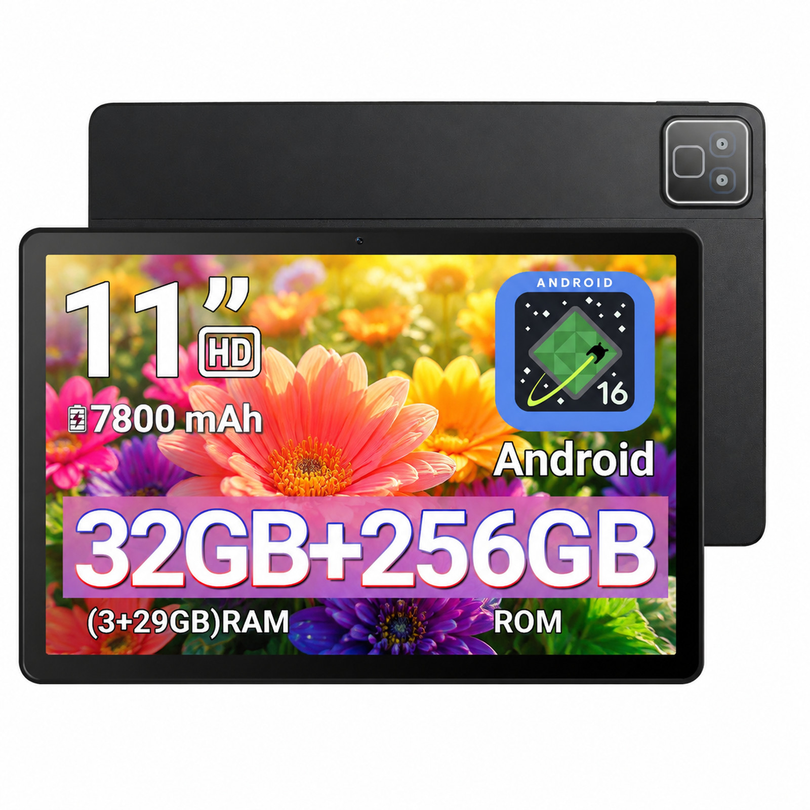 New 11 Inch Android 16 Tablet 32GB+256GB 7800mAh Gemini AI 5G WiFi Bluetooth5.2